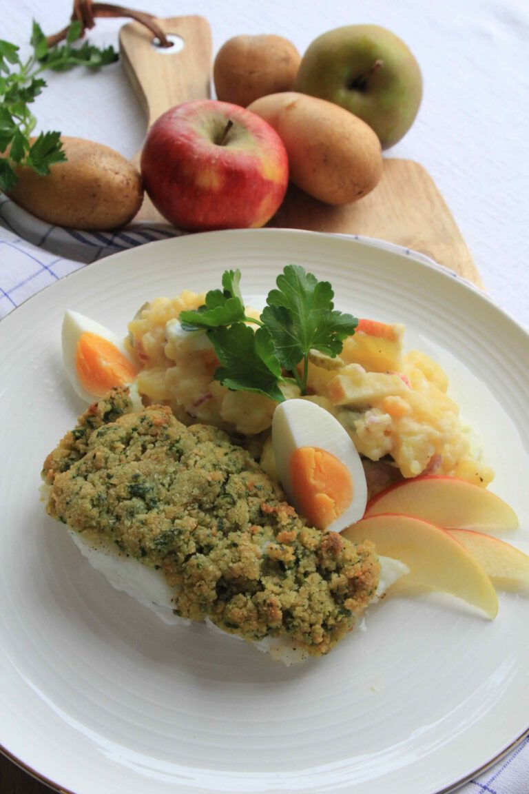 Einfachguad Wintergericht Kabeljau mit Kartoffelsalat