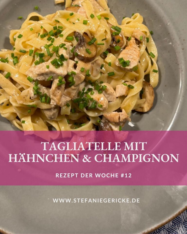 Beitragsbild Tagliatelle mit Hähnchen und Champignon-Rahm